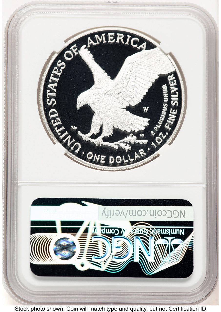 2023-W Proof Silver Eagle Congratulations Set 1 oz ER Kenneth Bressett Red Book NGC PF70