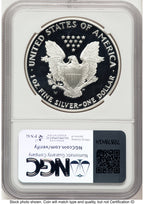 1995-W Proof Silver Eagle 1 oz Brown Label NGC PF69