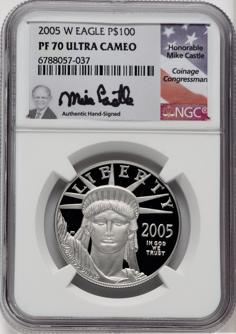 2005-W Proof Platinum Eagle 1 oz Mike Castle NGC PF70