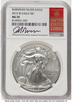2013-W Burnished Silver Eagle 1 oz Jeff Garrett Red Book NGC MS70