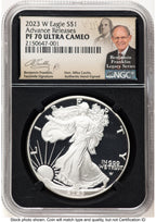 2023-W Proof Silver Eagle 1 oz AR Mike Castle Franklin Series NGC PF70