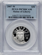 2007-W Proof Platinum Eagle 1/2 oz Blue Label PCGS PR70