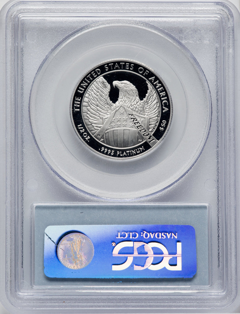 2007-W Proof Platinum Eagle 1/2 oz Blue Label PCGS PR70