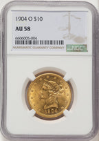 1904-O $10 Liberty Eagle NGC AU58
