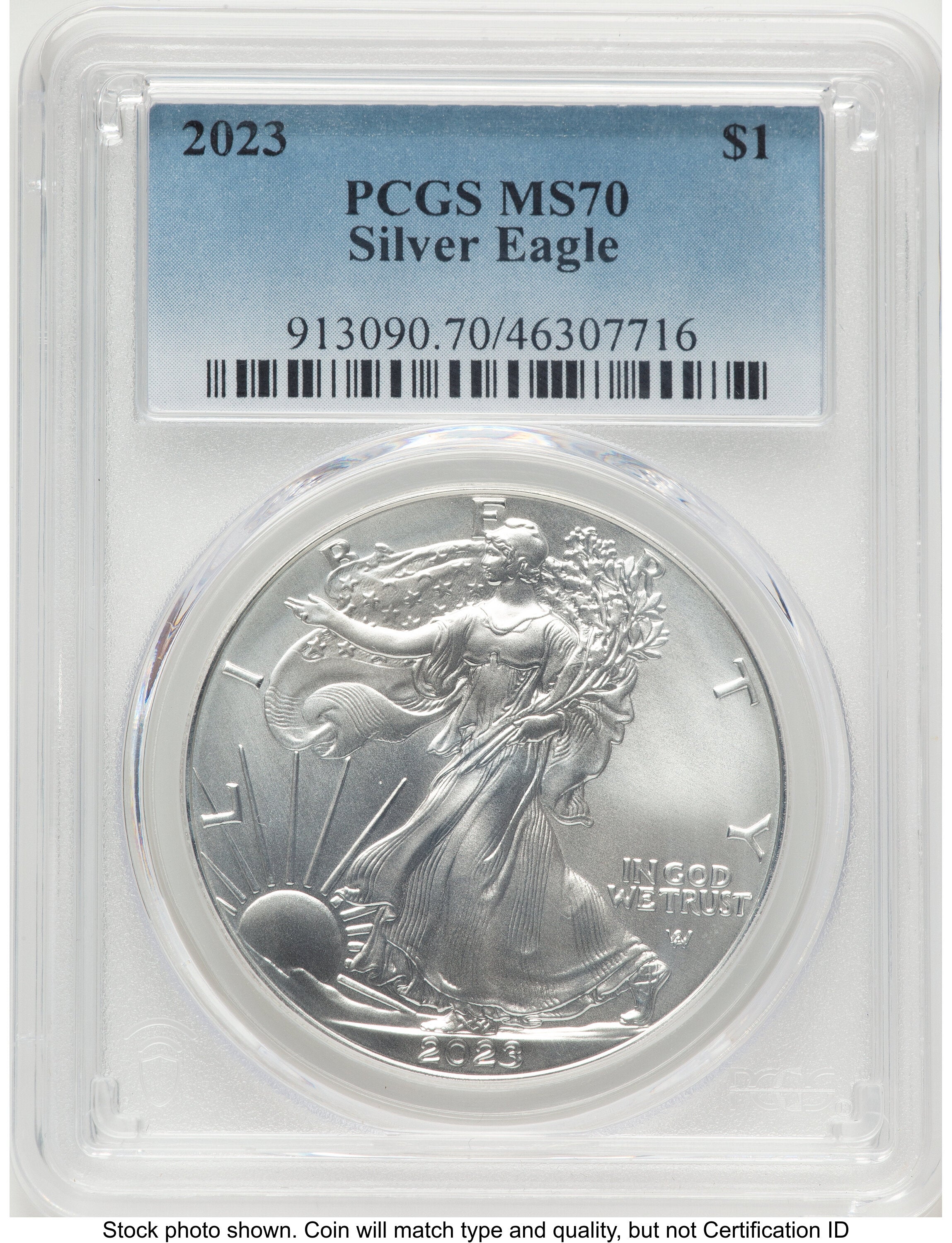 2023 Silver Eagle Blue Gradient PCGS MS70