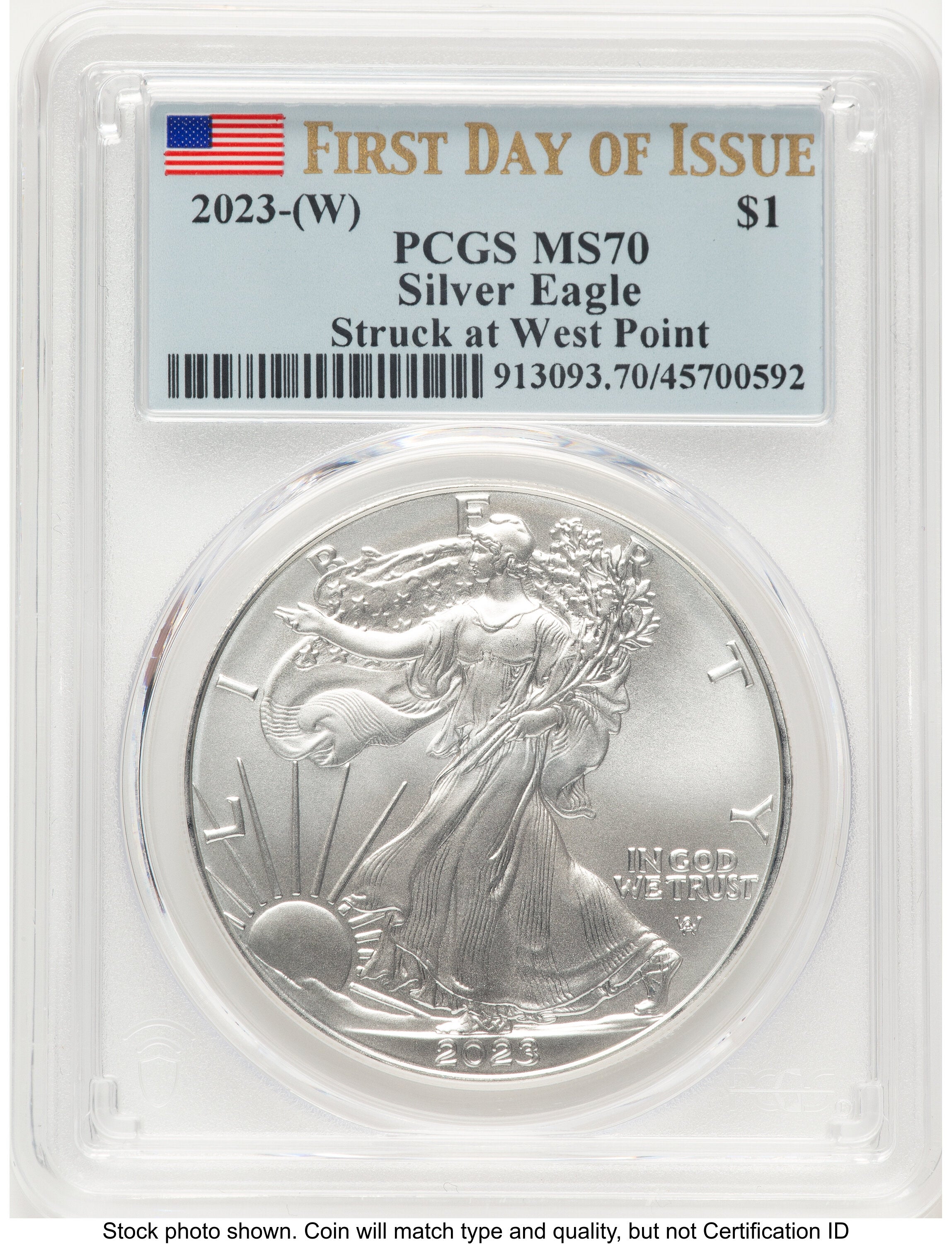 2023-(W) Silver Eagle FDI Flag PCGS MS70