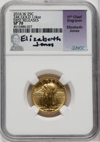 2016-W 10C/25C/50C Gold Centennial Three Coin Set First Strike NGC SP70 Elizabeth Jones Signed
