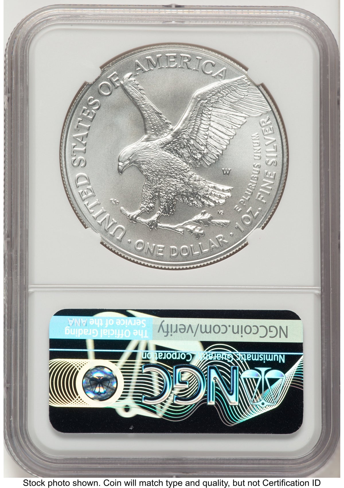 2023-W Burnished Silver Eagle 1 oz FDI Kenneth Bressett Portrait Washington NGC PF70