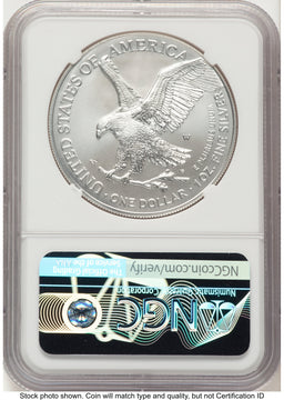 2023-W Burnished Silver Eagle 1 oz FDI Kenneth Bressett Portrait Philadelphia NGC MS70