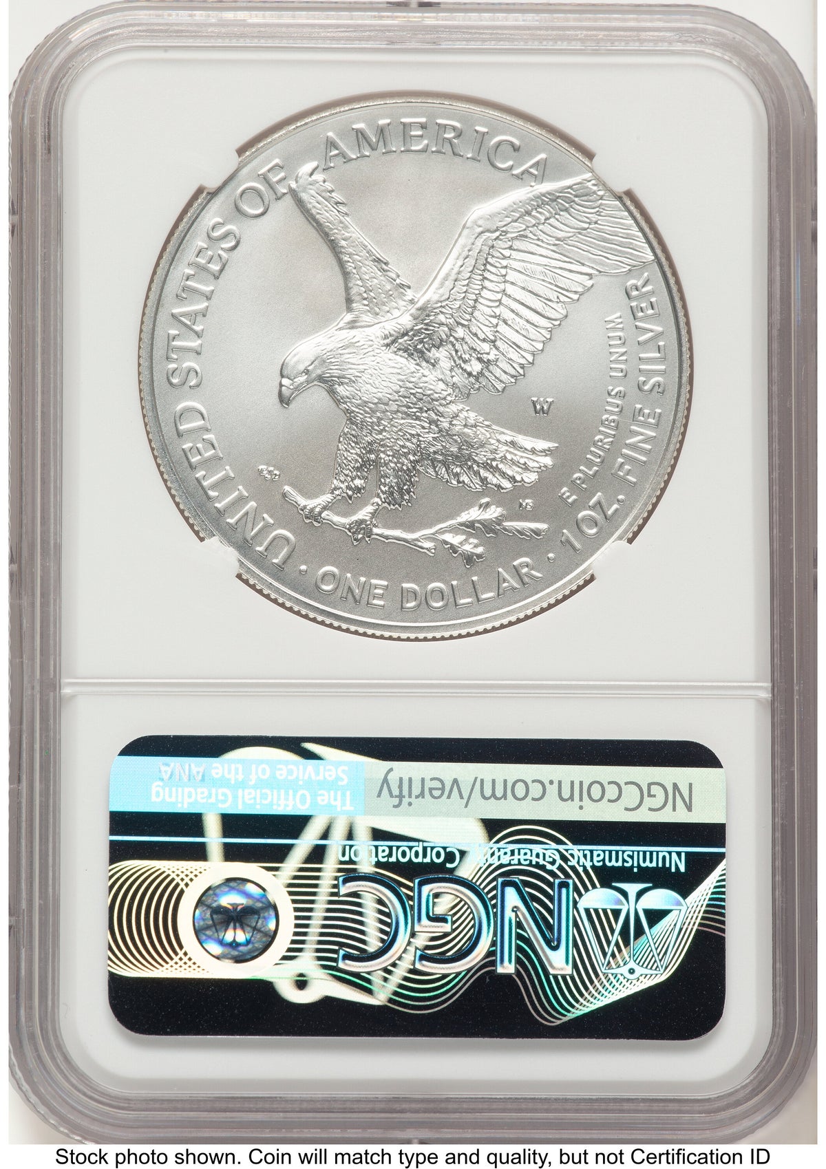 2023-W Burnished Silver Eagle 1 oz FDI Kenneth Bressett Portrait Denver NGC MS70