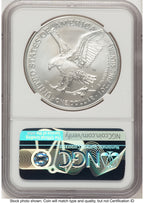 2023-W Burnished Silver Eagle 1 oz ER Blue NGC MS70