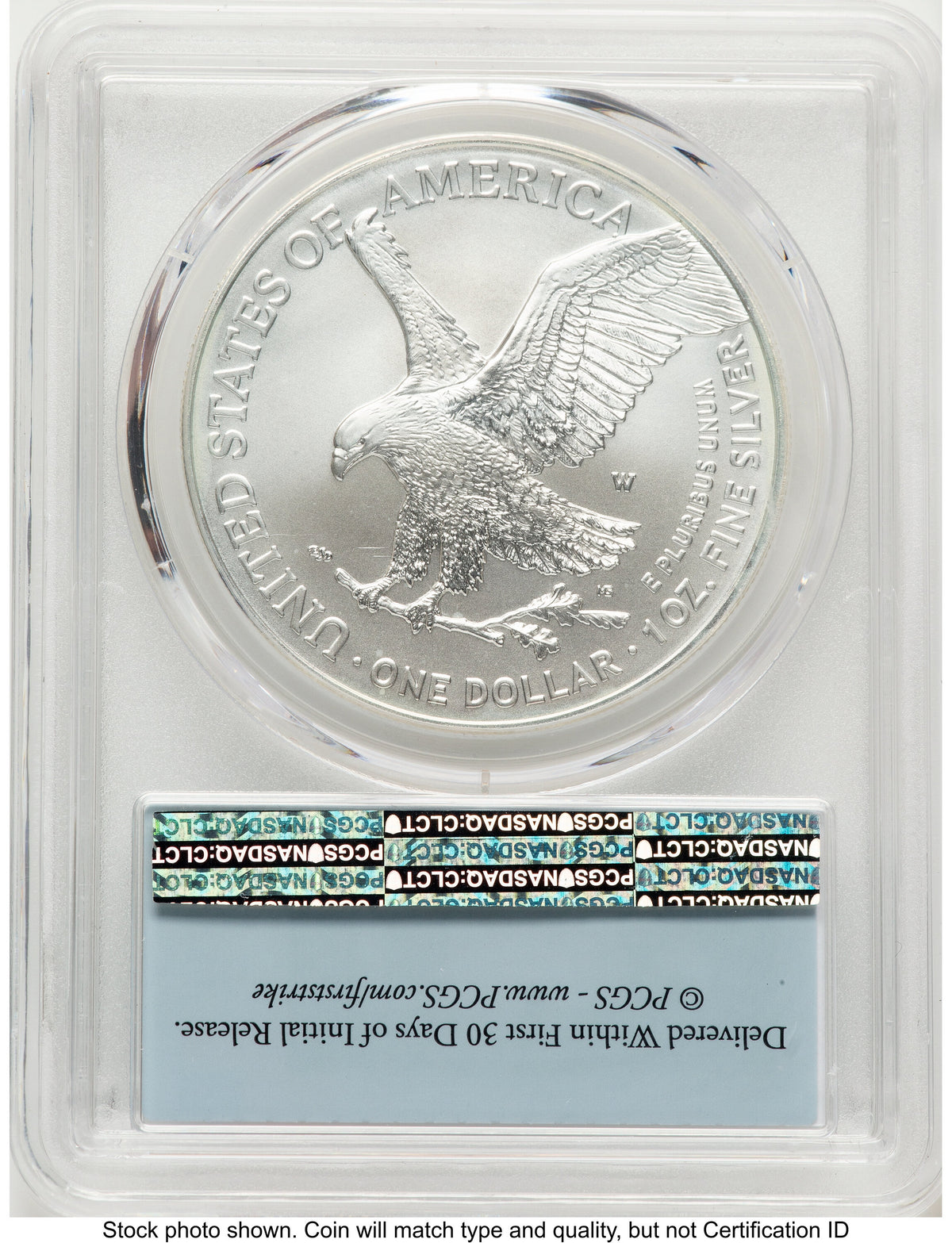 2022-W Burnished Silver Eagle 1 oz FS Flag PCGS MS70
