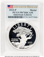 2023-P Silver American Liberty High Relief Medal AR Flag Medals and Tokens PCGS MS70