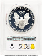 1990-S Proof Silver Eagle 1 oz Blue Gradient PCGS PR70 (763966022)