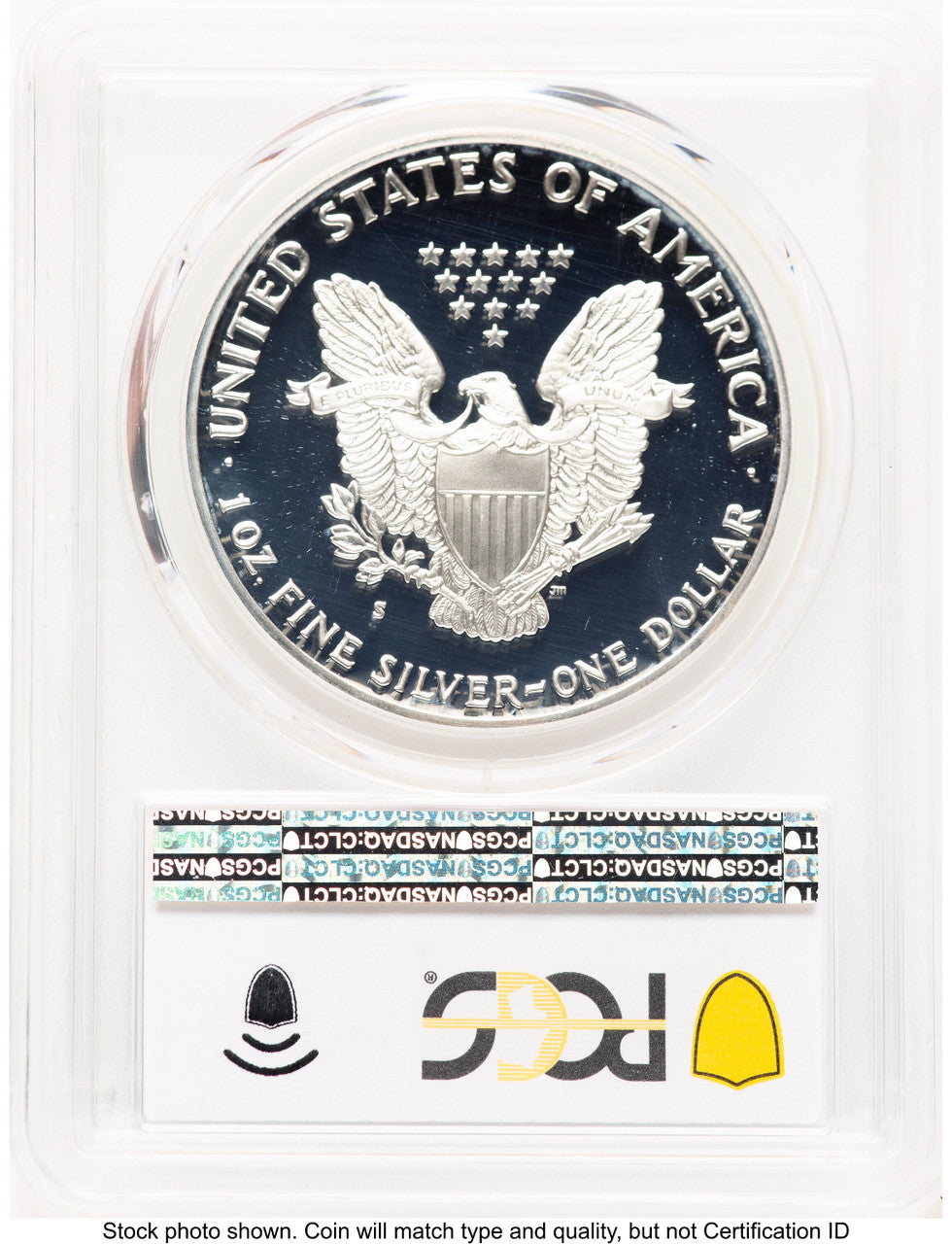 1990-S Proof Silver Eagle 1 oz Blue Gradient PCGS PR70 (763966022)