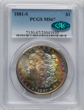 1881-S $1 CAC Morgan Dollar PCGS MS67 CAC