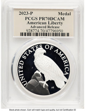 2023-P Silver American Liberty High Relief Medal AR PCGS MS70 Thomas Cleveland