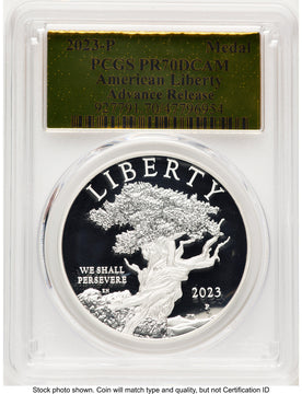 2023-P Silver American Liberty High Relief Medal AR Gold Foil Medals and Tokens PCGS MS70