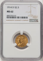 1914-D $2.50 Indian Quarter Eagle NGC MS62 (764971004)