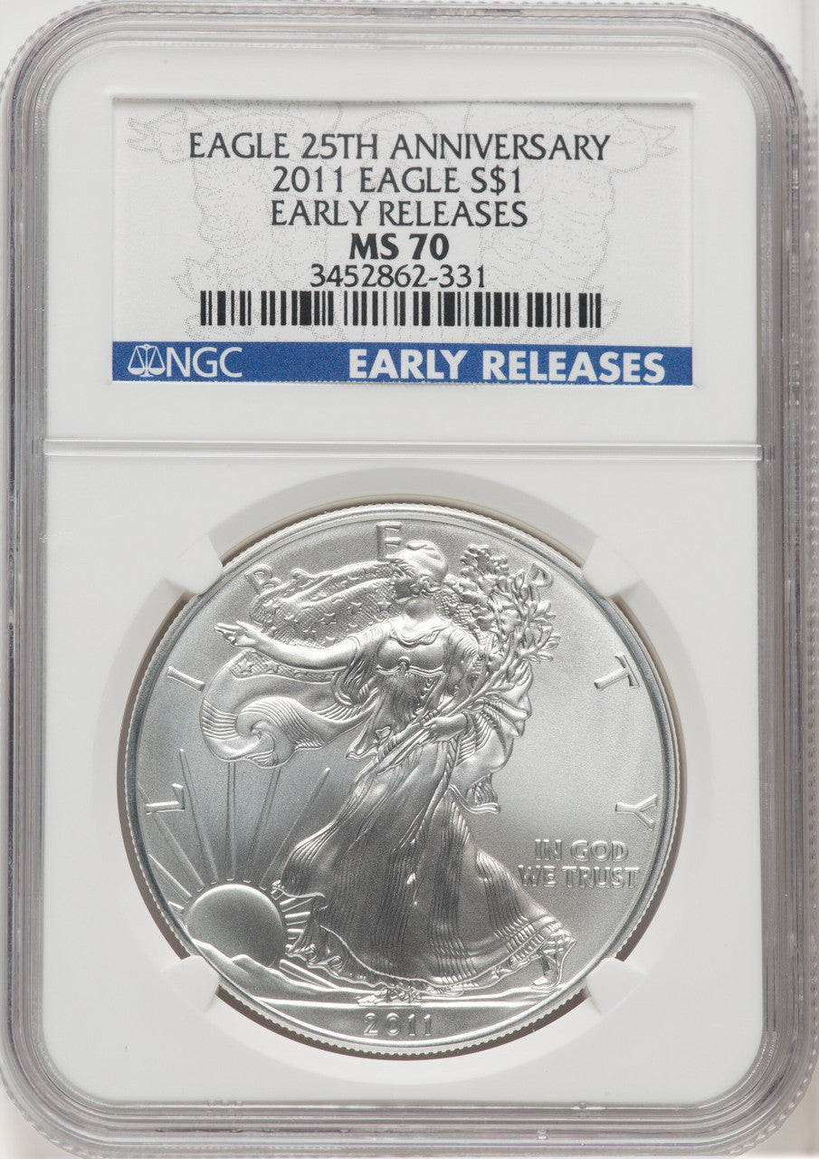 2011 Silver Eagle ER Blue NGC MS70