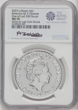 2023 G.B. S2 BRITANNIA 2 COIN KING AND QUEEN SET #52 Royal Succession NGC MS70