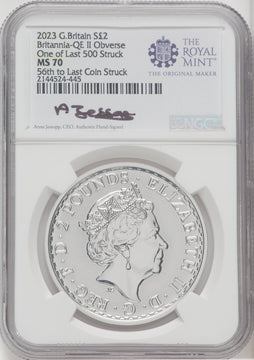 2023 G.B. S2 BRITANNIA 2 COIN KING AND QUEEN SET #56 Royal Succession NGC MS70