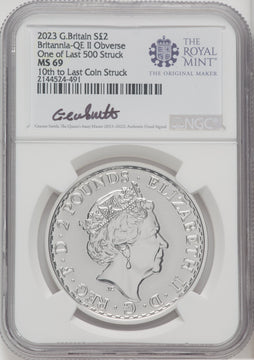 2023 G.B. S2 BRITANNIA 2 COIN KING AND QUEEN SET #10 Royal Succession NGC MS69