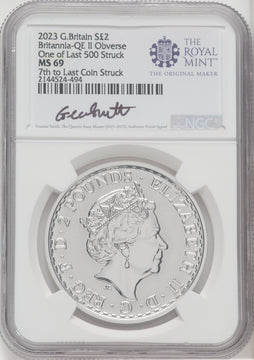 2023 G.B. S2 BRITANNIA 2 COIN KING AND QUEEN SET #7 Royal Succession NGC MS69