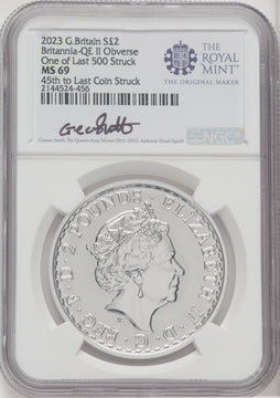 2023 G.B. S2 BRITANNIA 2 COIN KING AND QUEEN SET #45 Royal Succession NGC MS69