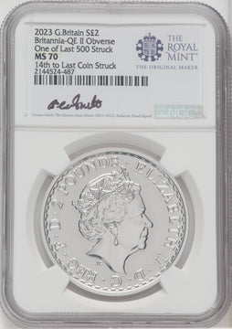 2023 G.B. S2 BRITANNIA 2 COIN KING AND QUEEN SET #14 Royal Succession NGC MS70