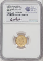 2023 G.Britain G£100 Britannia-QE Obverse 5-Coin Set One of Last 500 Struck NGC MS70