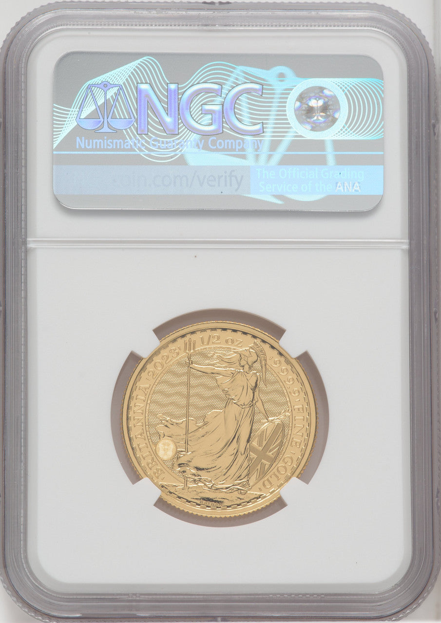 2023 G.Britain G£100 Britannia-QE Obverse 5-Coin Set One of Last 500 Struck NGC MS70