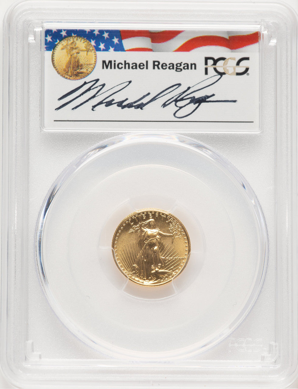 1987 Gold Eagle 1/10 oz Reagan Legacy Series Michael Reagan PCGS MS69