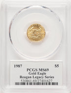 1987 Gold Eagle 1/10 oz Reagan Legacy Series Michael Reagan PCGS MS69