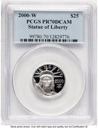2000-W Proof Platinum Eagle 1/4 oz Blue Label PCGS PR70