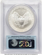 2008-W Reverse of 2007 Burnished Silver Eagle 1 oz FS Flag PCGS MS70