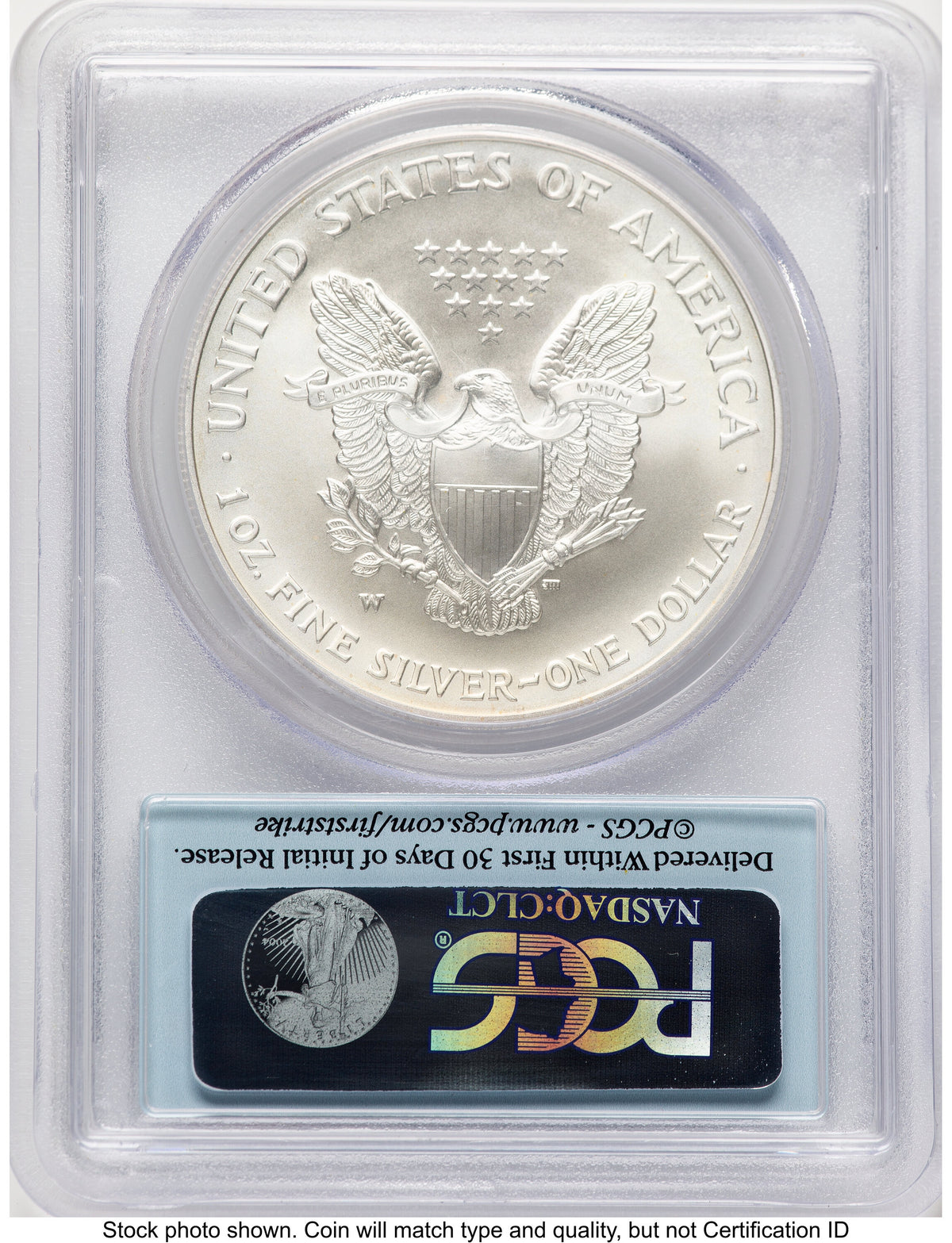 2008-W Reverse of 2007 Burnished Silver Eagle 1 oz FS Flag PCGS MS70