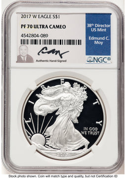 2017-W Proof Silver Eagle 1 oz NGC PF70 Ed Moy