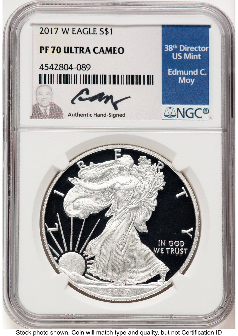 2017-W Proof Silver Eagle 1 oz NGC PF70 Ed Moy