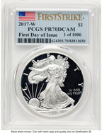 2017-W Proof Silver Eagle 1 oz FDI FS Flag PCGS PR70