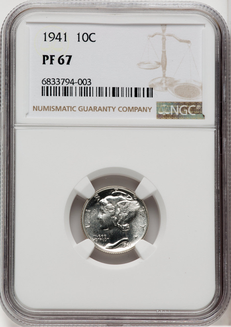1941 1C-50C Proof Set Proof Sets NGC PF64-67