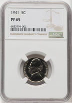1941 1C-50C Proof Set Proof Sets NGC PF64-67