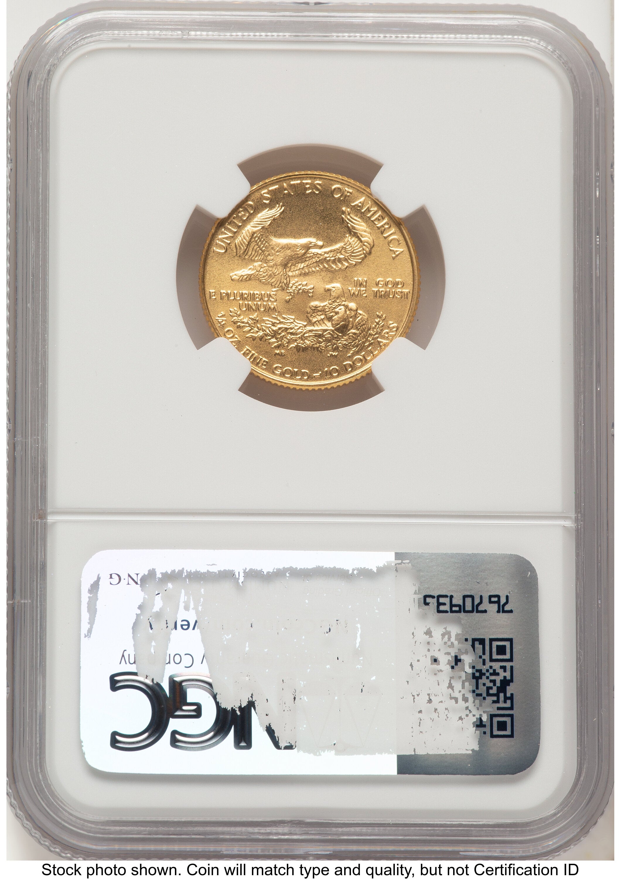 1987 Gold Eagle 1/4 oz Saint Gaudens Label NGC MS70
