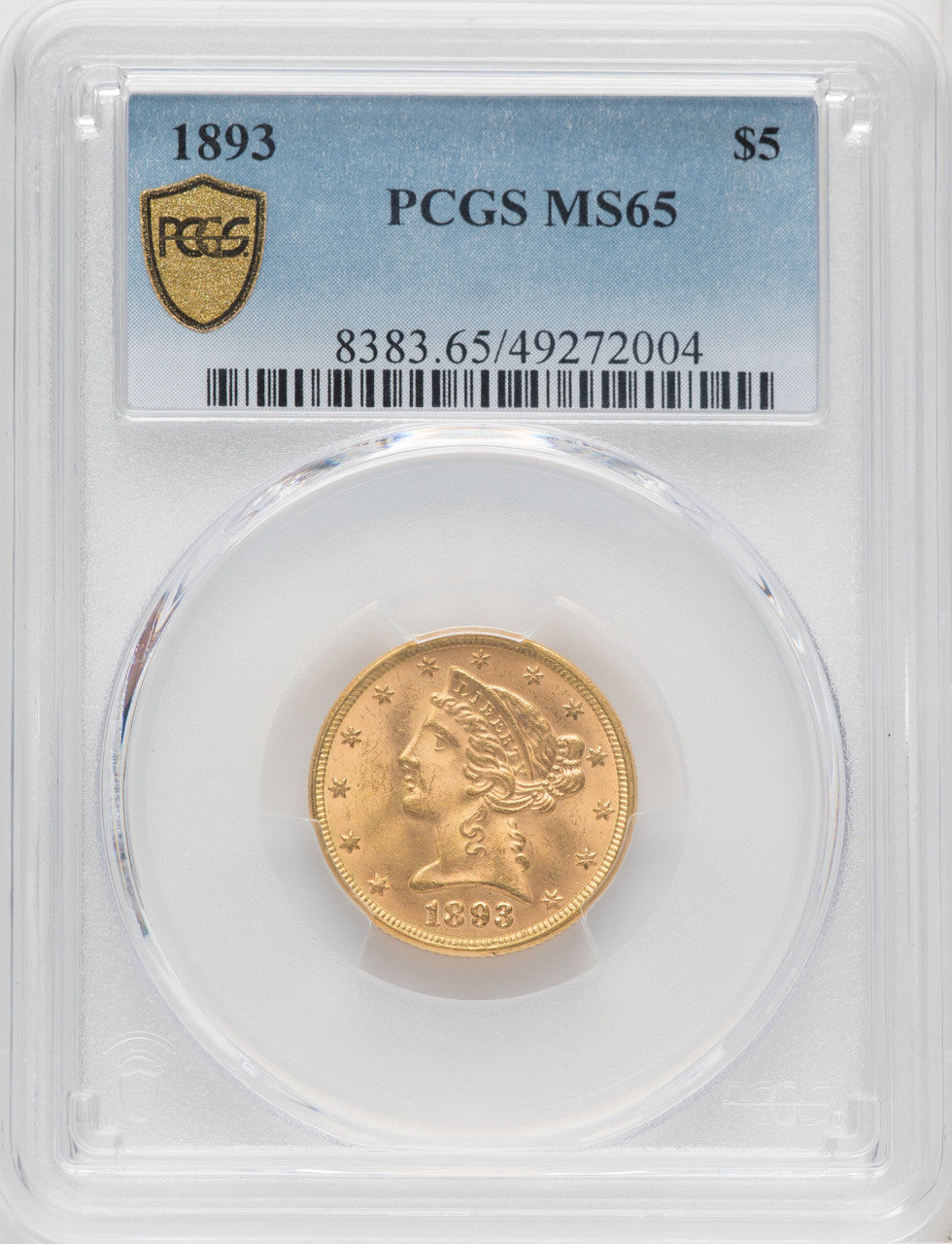 1893 $5 Liberty Half Eagle PCGS MS65 (765830023)
