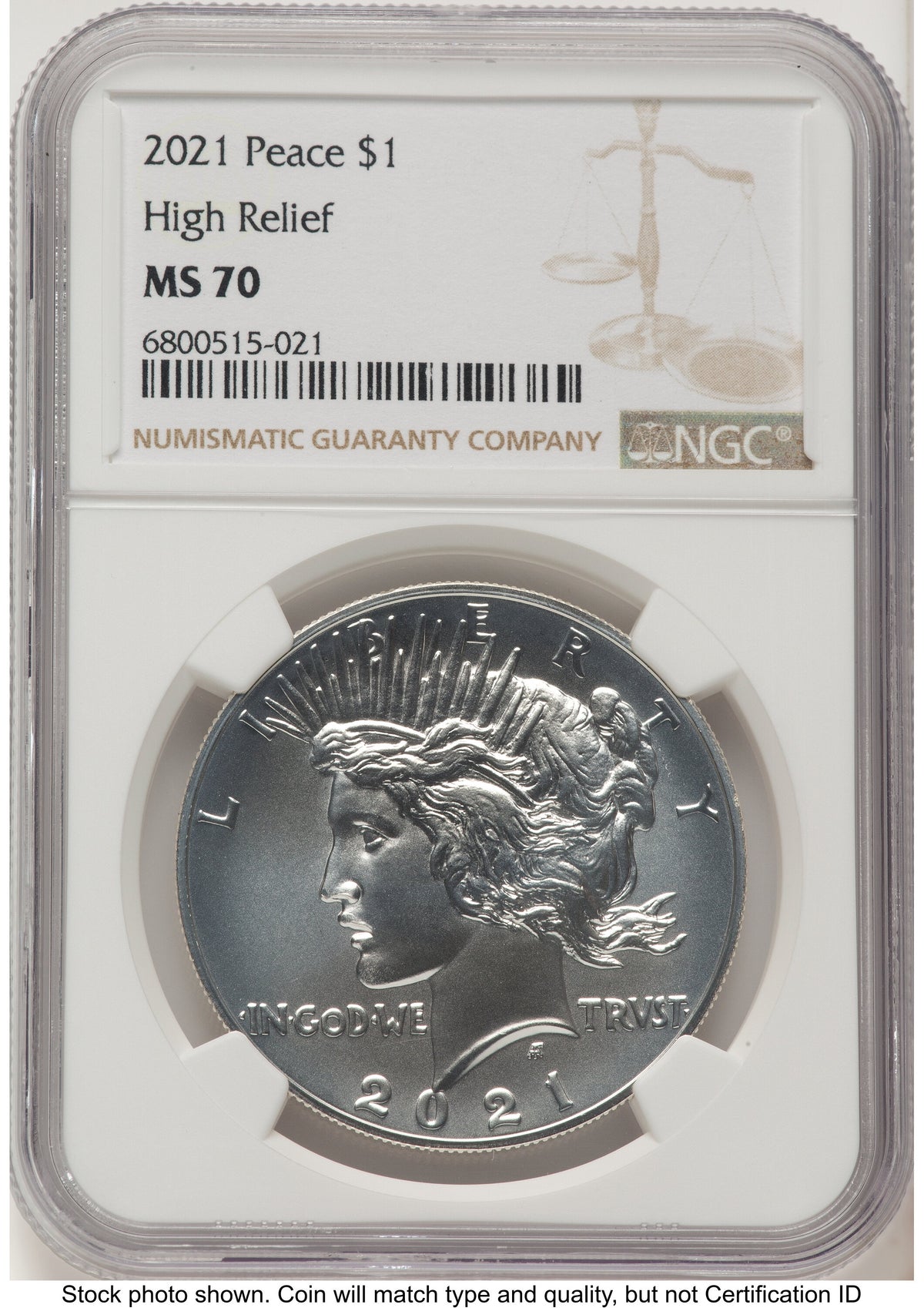 2021 Peace Dollar Brown Label NGC MS70