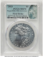 2021 6 Coin Morgan & Peace Dollar Set FS Morgan/Peace Label PCGS MS70
