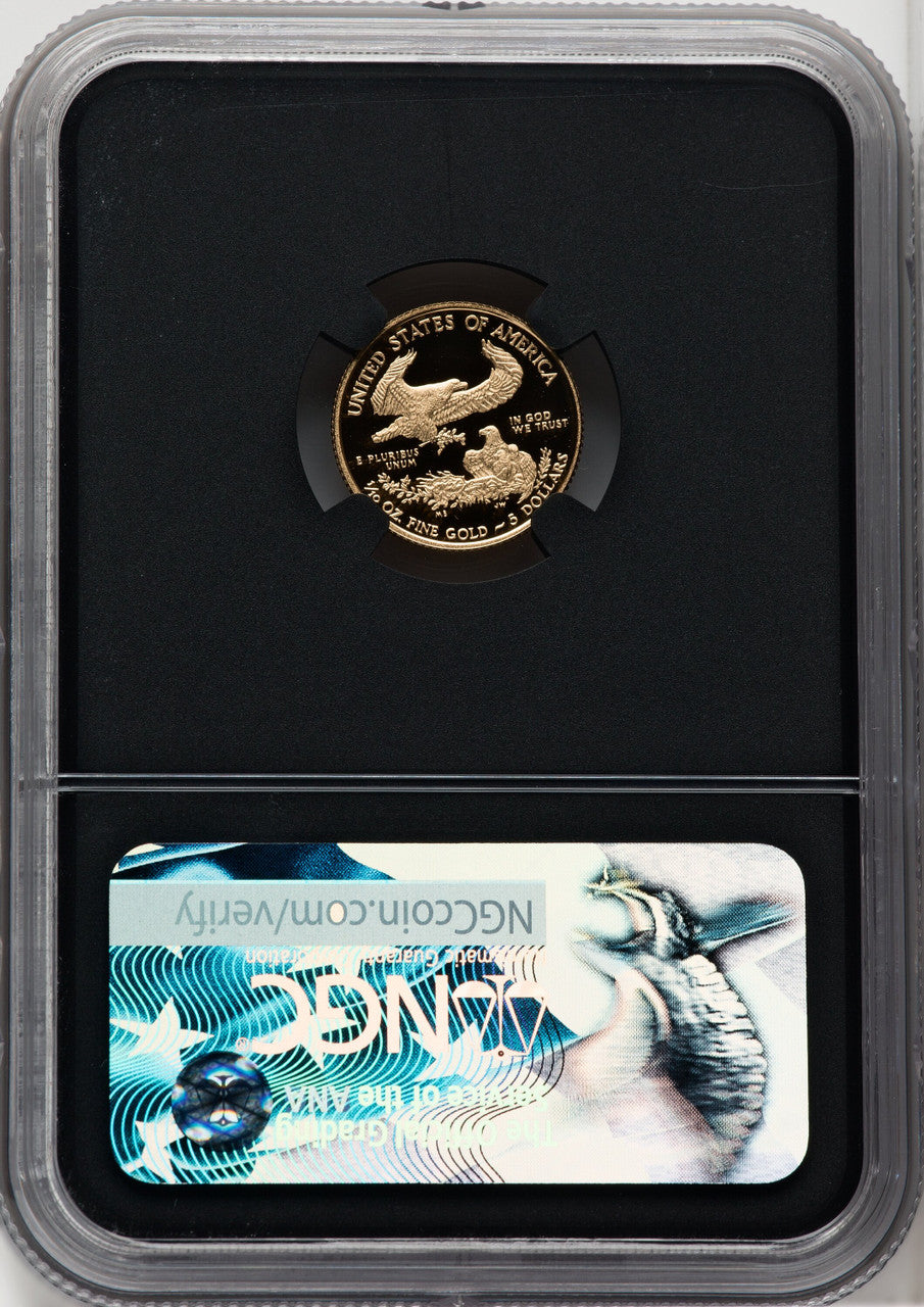 2017-W 4-Coin Set Gold American Eagle ER Blue NGC PF70 Moy Signed