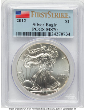2012 Silver Eagle FS Flag PCGS MS70