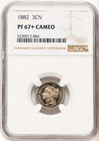 1882 3CN PRCA Proof Three Cent Nickel NGC PR67+ (766959006)