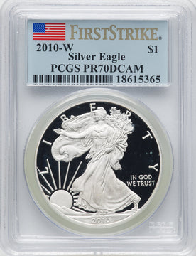 2010-W Proof Silver Eagle 1 oz FS Flag PCGS PR70